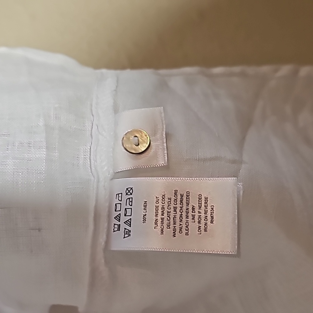 Cristian Siriano 100% Linen White Button Down Shirt - Picture 5 of 7